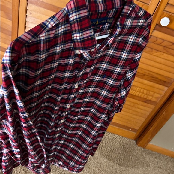 Ralph Lauren Men's Red and Blue Plaid Shirt - Picture 6 of 8